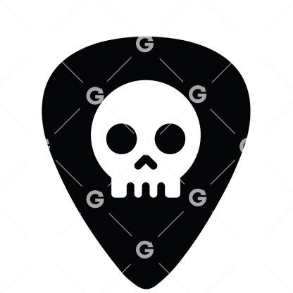 Cute Skull Music Guitar Pick SVG