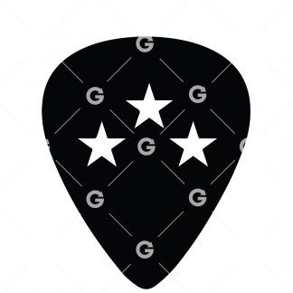 Guitar Pick Night Stars SVG