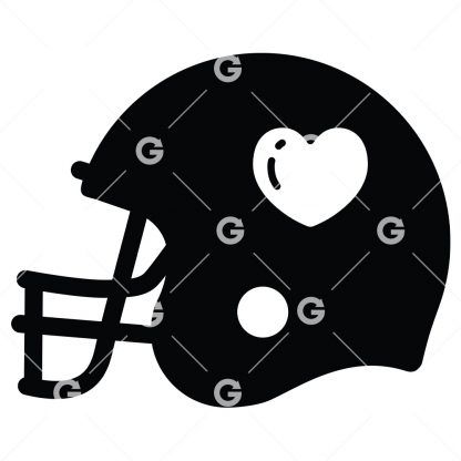 Love Heart American Football Helmet SVG