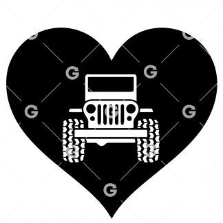 I Love Jeep Love Heart SVG