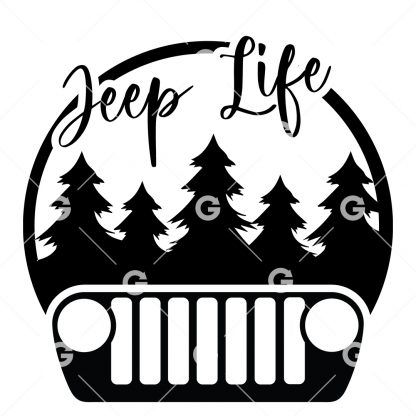 Jeep Life Wilderness Tree Decal SVG