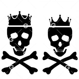 King & Queen Skeletons With Crossbones SVG