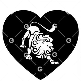 Astrology Sign Leo Love Heart SVG