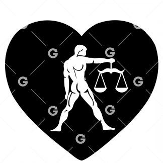 Astrology Sign Libra Love Heart SVG