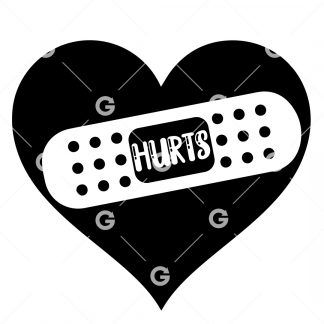 Love Hurts Heart Bandaid SVG