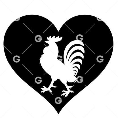 Love Rooster (Cock) Heart SVG