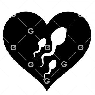 Love Semen (Sperm) Heart Decal SVG