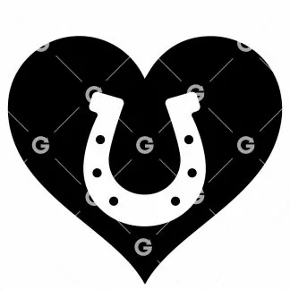 Lucky Horseshoe Love Heart SVG