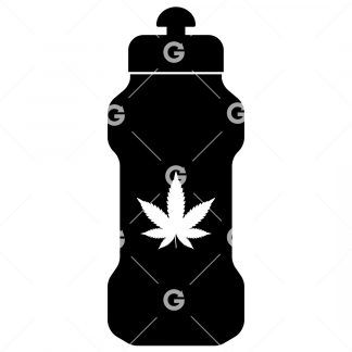 Marijuana Pot Leaf Sports Water Bottle SVG