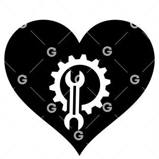 Mechanic Tools Love Heart SVG