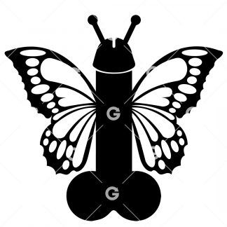 Monarch Butterfly Penis With Wings SVG