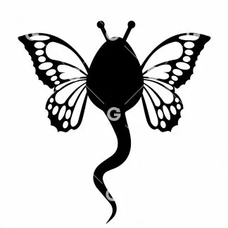 Sperm Monarch Butterfly With Wings SVG