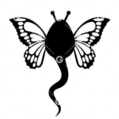 Sperm Monarch Butterfly With Wings SVG