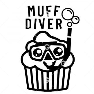 Muff Diver Cartoon Muffin SVG