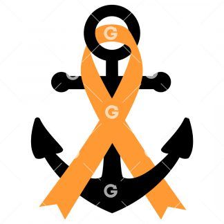 Multiple Sclerosis Awareness Ribbon Anchor SVG