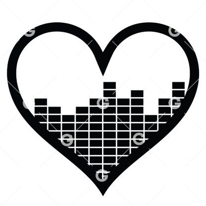Music EQ Beats Love Heart SVG