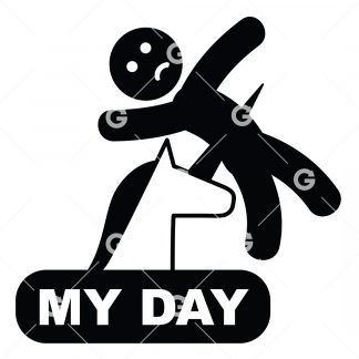 My Day Unicorn Stickman Decal SVG