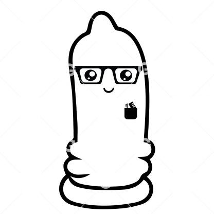 Cute Cartoon Nerd Condom SVG