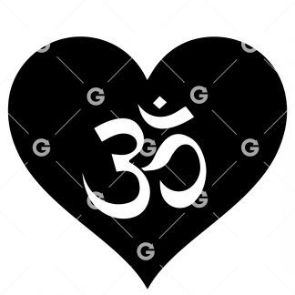 Om Symbol Love Heart SVG