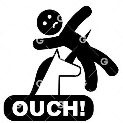 Ouch Unicorn Stickman Decal SVG