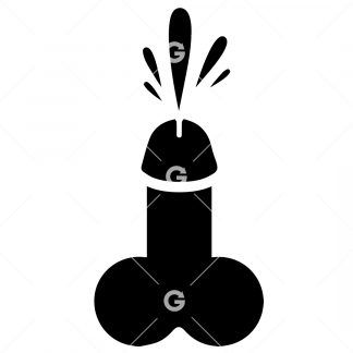 Penis With Balls Squirting (Cumming) SVG