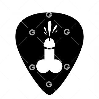 Penis Squirting (Cumming) Guitar Pick SVG