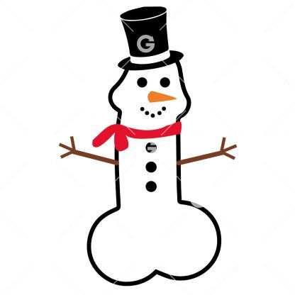 Christmas Snowman Cartoon Penis SVG