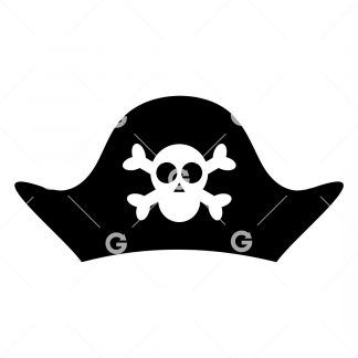 Pirate Hat With Skull & Crossbones SVG