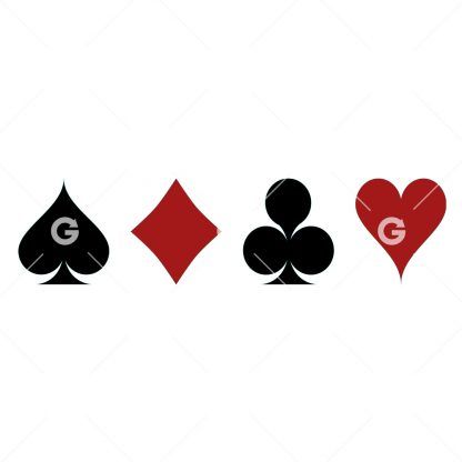 Playing Card Symbols, Diamond, Clubs, Spades, Hearts SVG