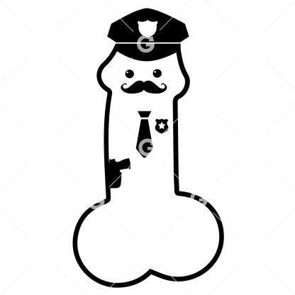 City Policeman Cartoon Penis SVG