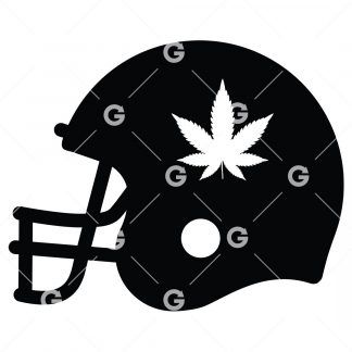 Pot Leaf American Football Helmet SVG