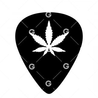 Marijuana Pot Leaf Guitar Pick SVG