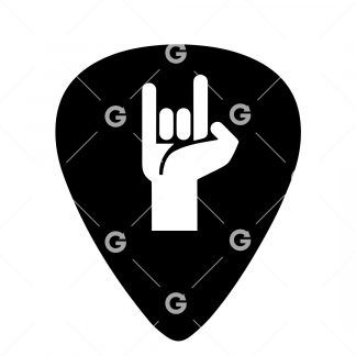 Rock On Hand Sign Guitar Pick SVG