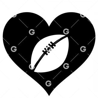 Rugby Ball Love Heart SVG