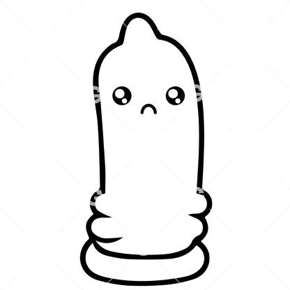 Sad Cartoon Condom SVG