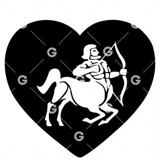 Astrology Sign Sagittarius Love Heart SVG