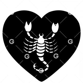 Astrology Sign Scorpio Love Heart SVG
