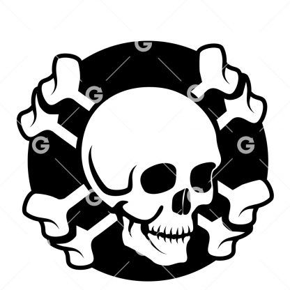 Skull & Crossbones In Circle SVG