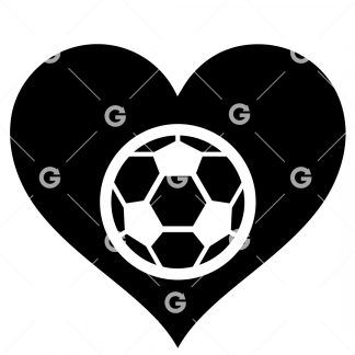 Soccer Ball Love Heart SVG