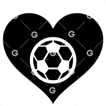 Soccer Ball Love Heart SVG
