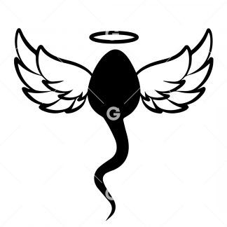 Sperm Angel With Wings & Halo SVG