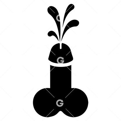 Squirting (Cumming) Penis With Balls SVG