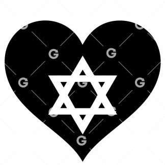 Star of David Religious Symbol Love Heart SVG