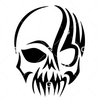 Tribal Evil Skull SVG