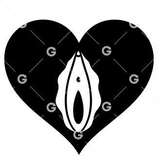 Women's Vagina Love Heart SVG