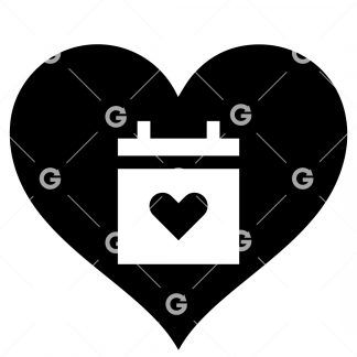 Valentines Calendar Love Heart SVG