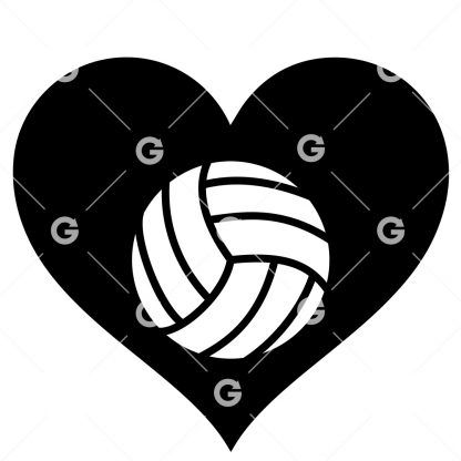 Volleyball Love Heart SVG