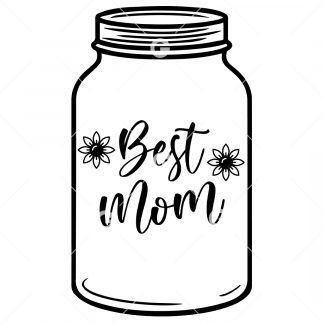 Best Mom Daisy Mason Jar SVG