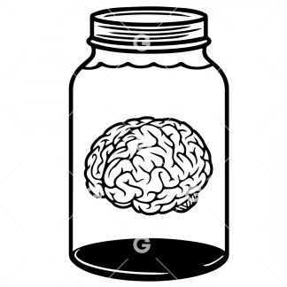 Human Brain In Mason Jar SVG