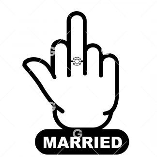 Bride Married Middle Finger SVG